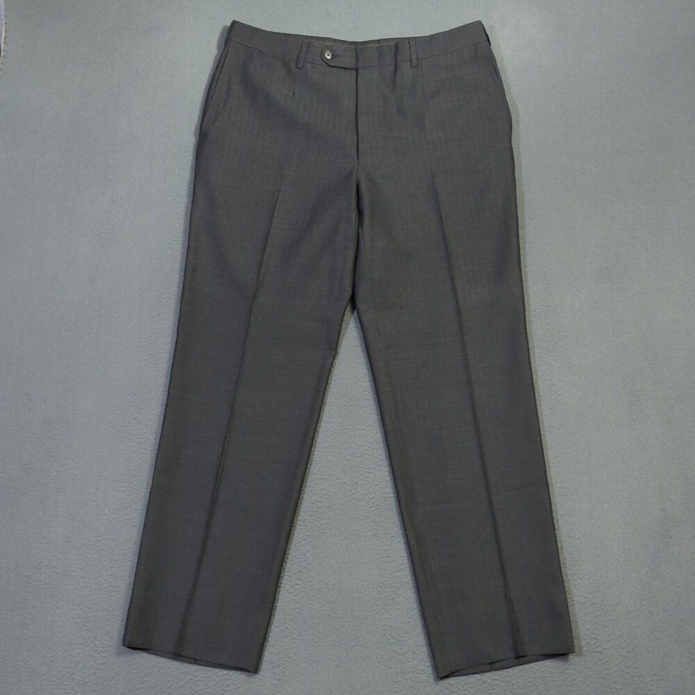 Ermenegildo Zegna Pants Men's 54L Fits 35x30 Gray Wool Silk Mila Dress Slacks